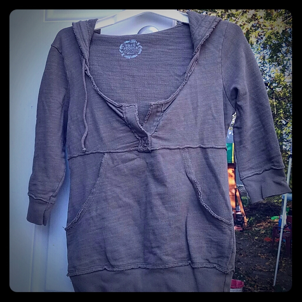 Free people olive hoodie